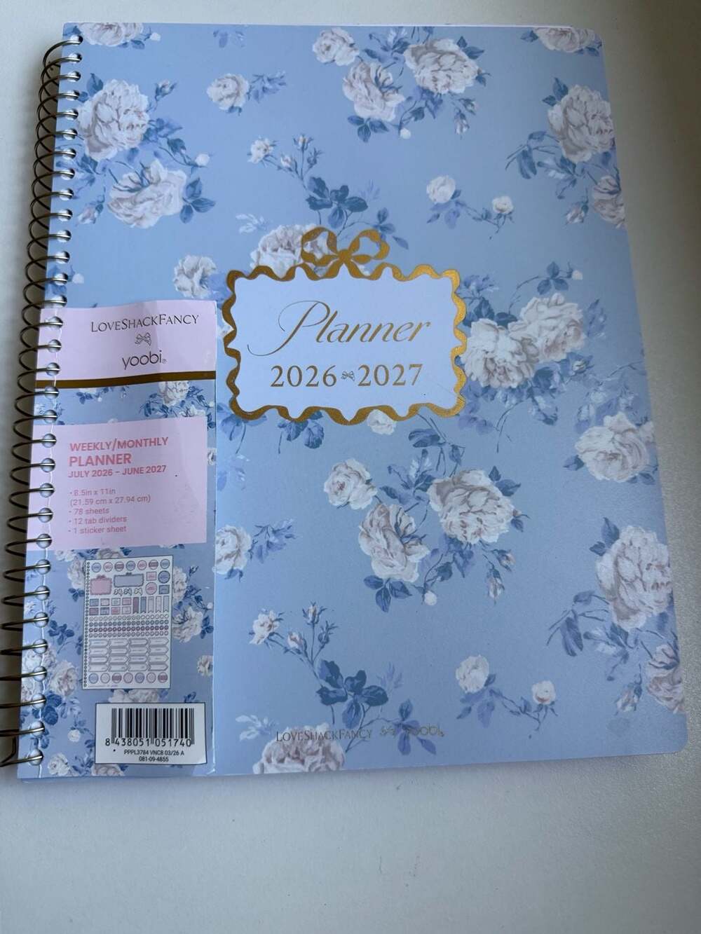 LoveShackFancy x Yoobi 2026-2027 Weekly/Monthly Floral Planner